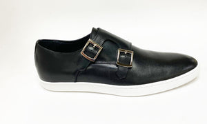 Calfskin Double Monkstrap Shoe Black