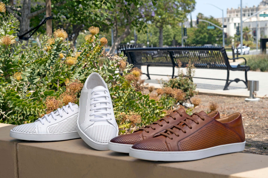 Calfskin Lace-Up Sneaker White
