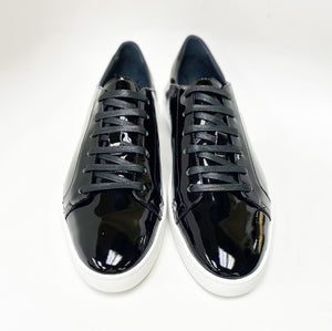 Shiny Calfskin Lace-Up Sneaker Black