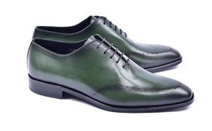 Corrente Burnished Calfskin Lace-Up Oxford Green
