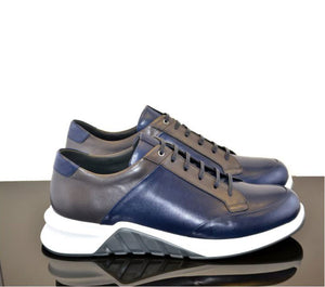 Corrente Calfskin Sport Shoe Blue/Grey