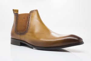 Burnished Calfskin Slip-On Boot Cognac