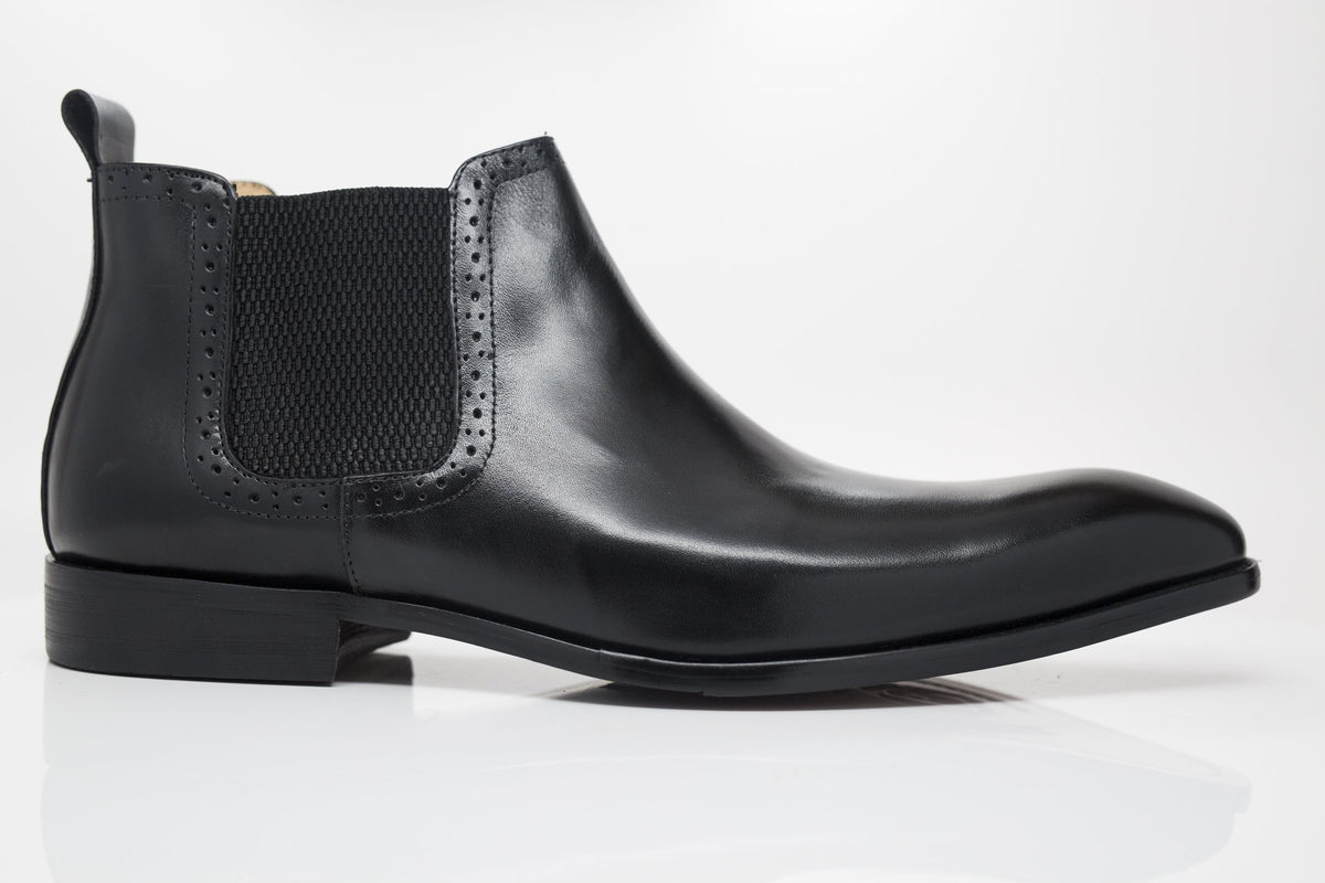 Burnished Calfskin Slip-On Boot Black – C&E Fashions