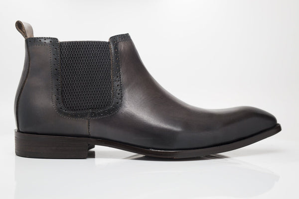 Burnished Calfskin Slip-On Boot Grey