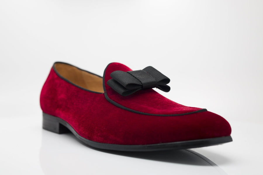 Velvet Formal Loafer Red – C&E Fashions