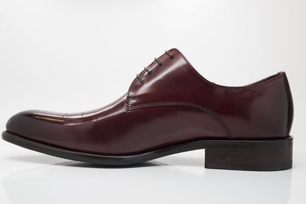 Burnished Calfskin Lace-Up Oxford Burgundy