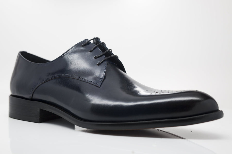 Burnished Calfskin Lace-Up Oxford Navy – C&E Fashions