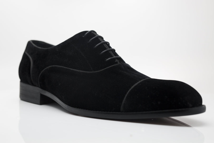 Suede Lace-Up Oxford Black