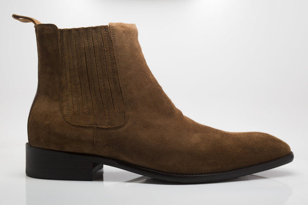 Suede Slip-On Boot Saddle
