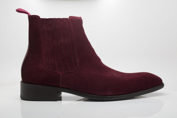 Suede Slip-On Boot Burgundy