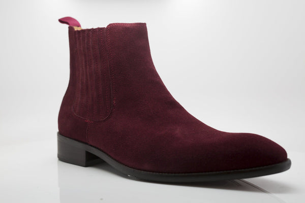 Suede Slip-On Boot Burgundy