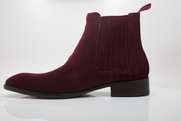 Suede Slip-On Boot Burgundy