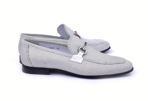 Corrente Textured Calfskin Slip-On Loafer White