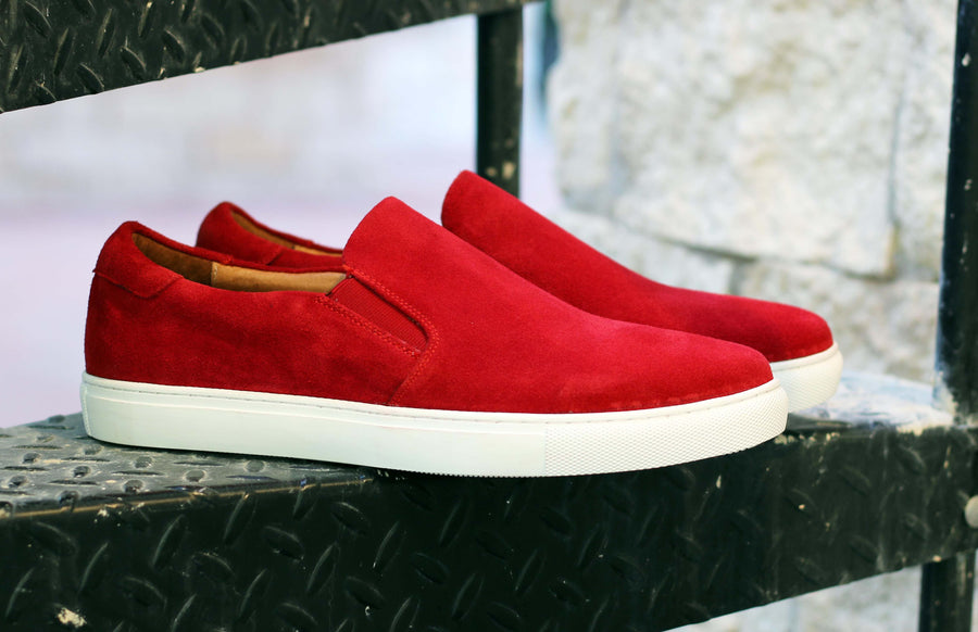 Carrucci by Maurice Suede Slip-On Sneaker Burgundy