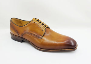 Burnished Calfskin Lace-Up Shoe Cognac