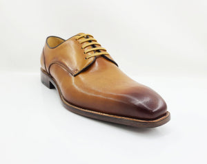 Burnished Calfskin Lace-Up Shoe Cognac