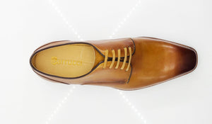 Burnished Calfskin Lace-Up Shoe Cognac