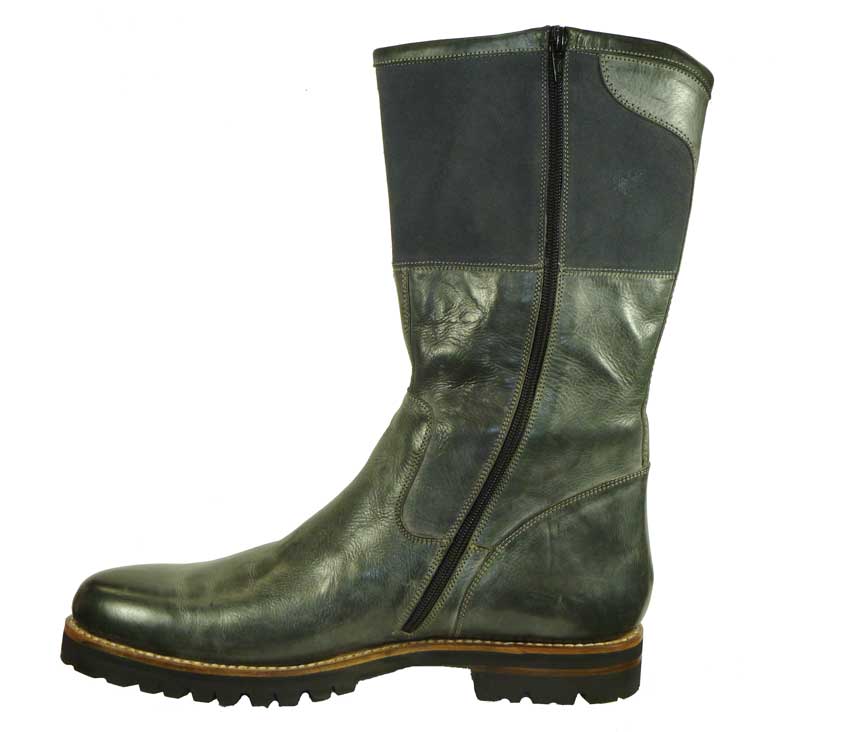 Calfskin & Suede Boot Boot Grey