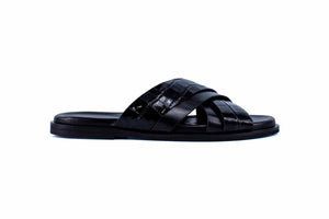 Pelle "Aruba" Slip-On Calfskin Sandal Black