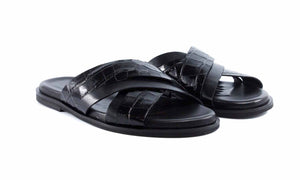 Pelle "Aruba" Slip-On Calfskin Sandal Black