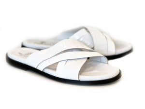 Pelle "Aruba" Slip-On Calfskin Sandal White