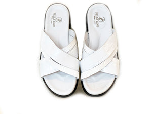 Pelle "Aruba" Slip-On Calfskin Sandal White