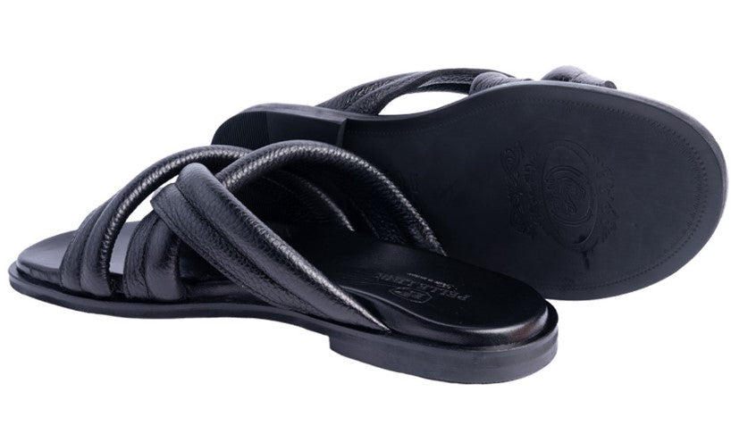 Pelle "Balaer" Slip-On Calfskin Sandal Black