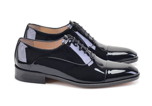 Pelle Patent Leather Lace-Up Oxford Black