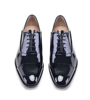 Pelle Patent Leather Lace-Up Oxford Black
