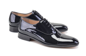 Pelle Patent Leather Lace-Up Oxford Black
