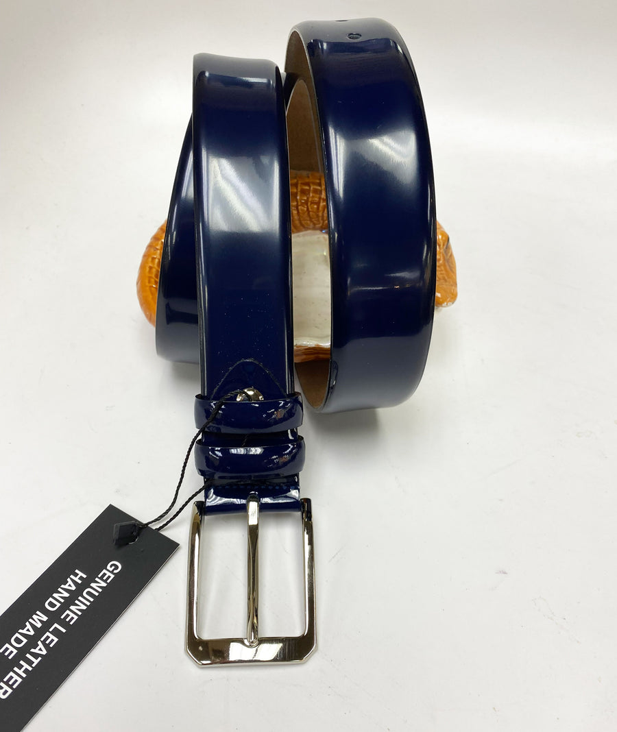 Patent Leather Belt Navy