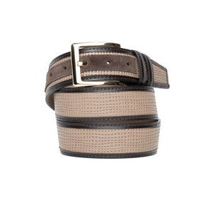 Corrente Perforated Calfskin Belt Taupe