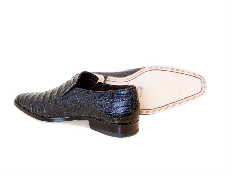 Pelle Exotics Crocodile Slip-On Loafer Black