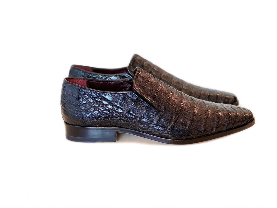 Pelle Exotics Crocodile Slip-On Loafer Black