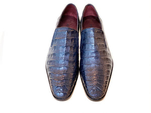 Pelle Exotics Crocodile Slip-On Loafer Blue