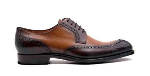 Burnished Calfskin "Colin" Lace-Up Oxford Brown/Camel