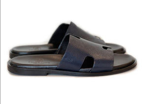 Pelle "Egea" Slip-On Calfskin Sandal Navy