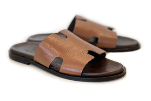 Pelle "Egea" Slip-On Calfskin Sandal Tan