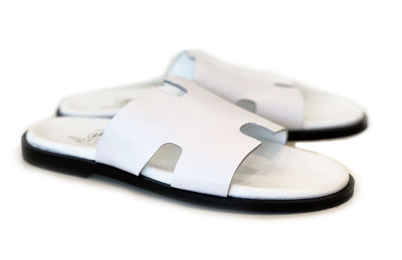 Pelle "Egea" Slip-On Calfskin Sandal White