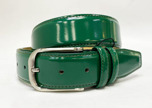 Patent Leather Belt Green