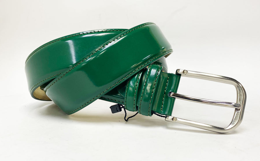 Patent Leather Belt Green