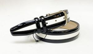 Patent Leather Two-Tone Belt Black/White