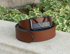Maurice Reversible Leather Belt Tan/Black