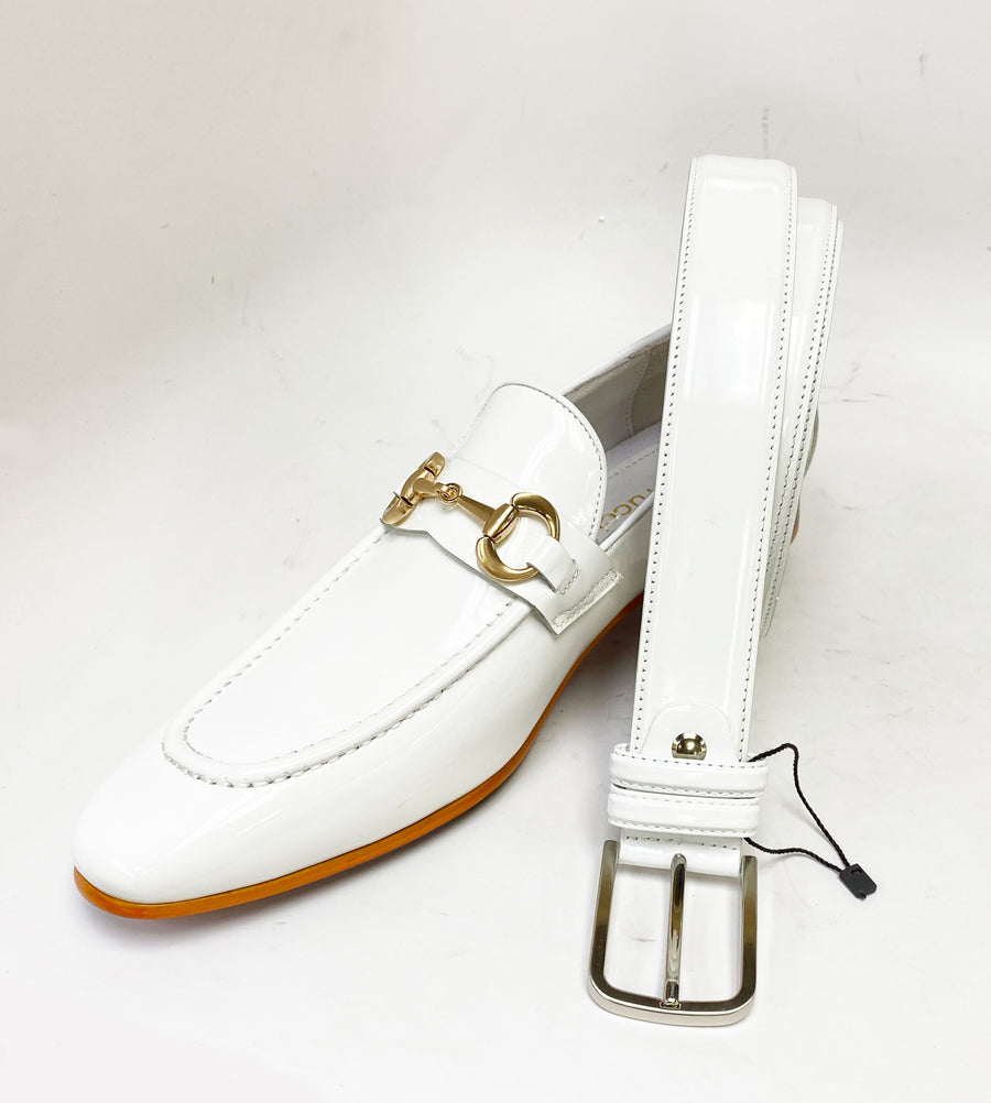 Patent Leather Belt White