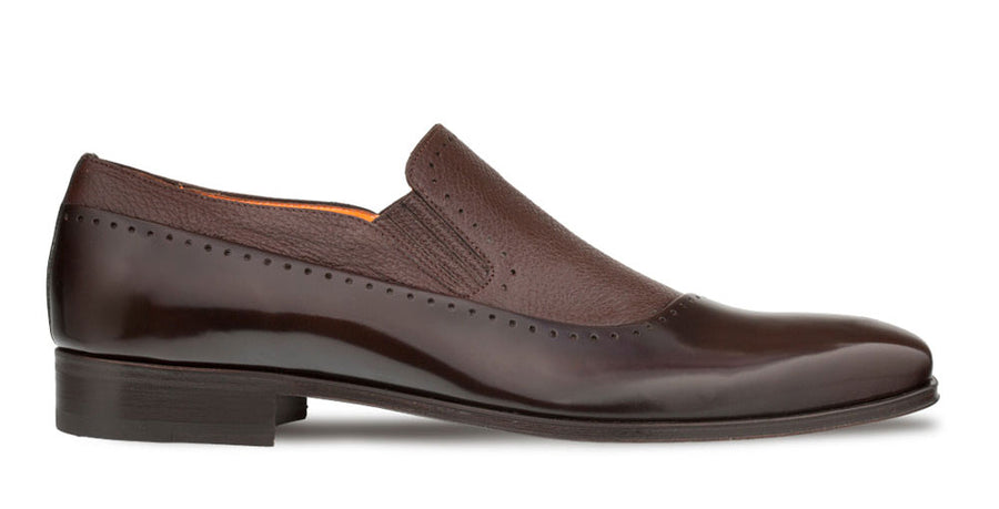 Mezlan Deerskin & Calfskin Slip-On Shoe Brown