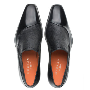 Mezlan Deerskin & Calfskin Slip-On Shoe Black