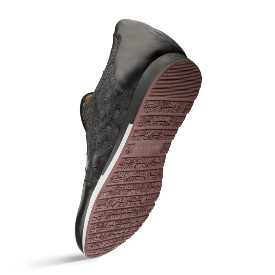 Mezlan Ostrich Slip-On Sneaker Black