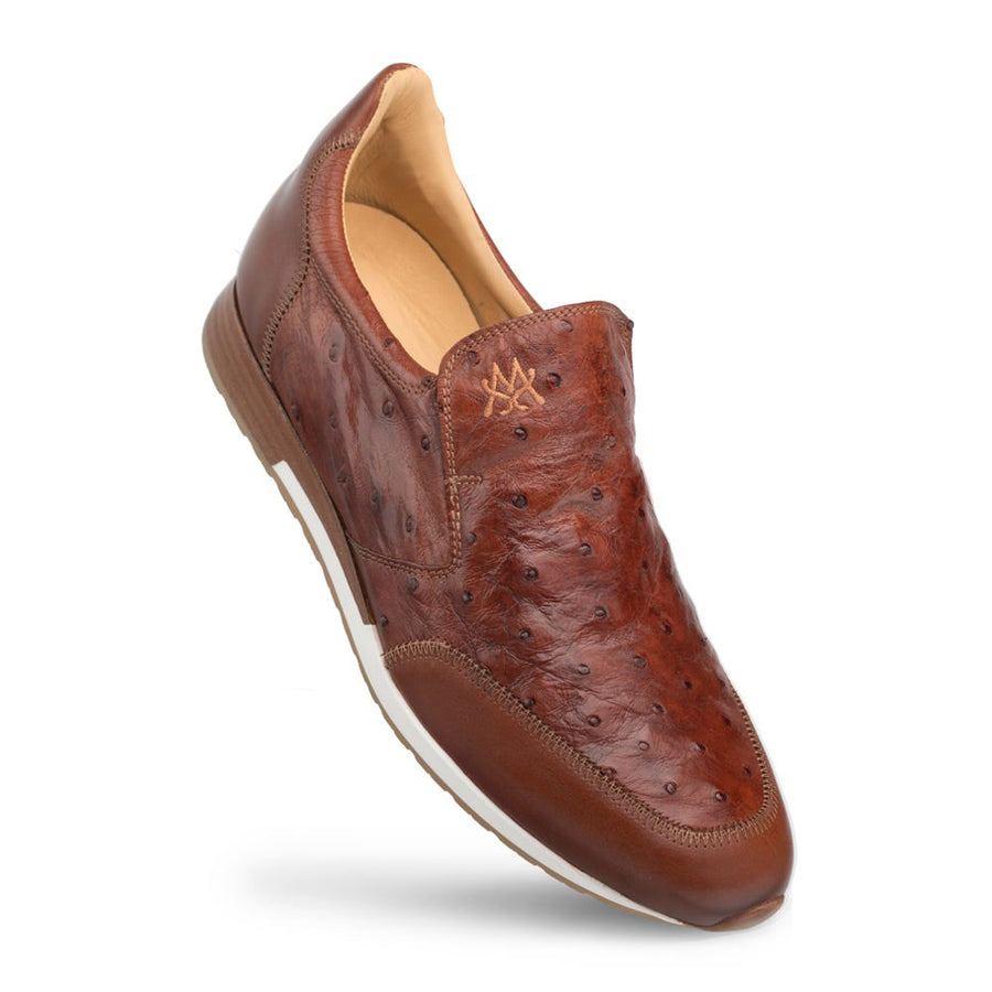 Mezlan Ostrich Slip-On Sneaker Cognac