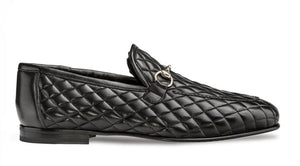 Mezlan Quilted Leather Loafer Black