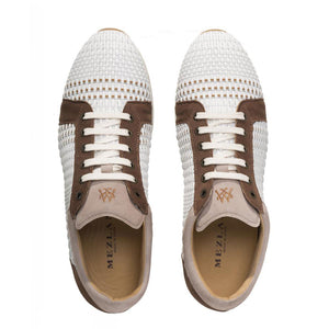 Mezlan Woven Lace-Up Sneaker White
